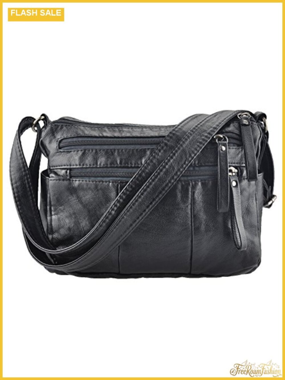 Soft PU Leather Crossbody Bag with Multiple Pockets Lightweight Shoulder Purse